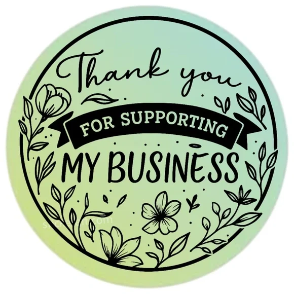 Thank You for Supporting My Business Sticker 2β | Floral Label for Packaging - Picture 8 of 14